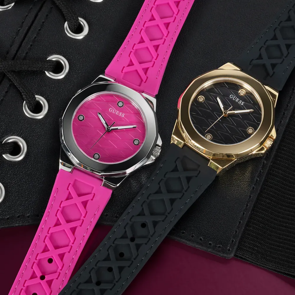 Jewelry Guess Watches Guess Analog Black Silicone Strap Women Watch GW0599L2