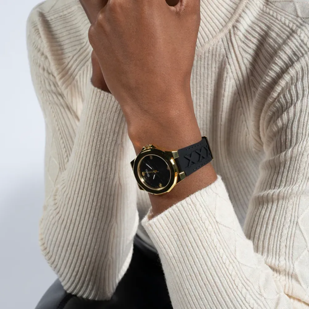 Jewelry Guess Watches Guess Analog Black Silicone Strap Women Watch GW0599L2
