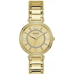 Jewelry Guess Watches Guess Analog Gold Dial & Stainless Steel Strap Women Watch GW0588L1