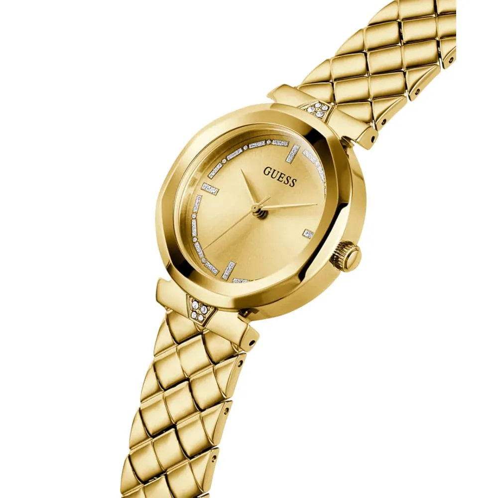 Jewelry Guess Watches Guess Analog Gold Dial Stainless Steel Strap Women Watch GW0613L2