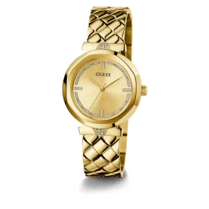 Jewelry Guess Watches Guess Analog Gold Dial Stainless Steel Strap Women Watch GW0613L2