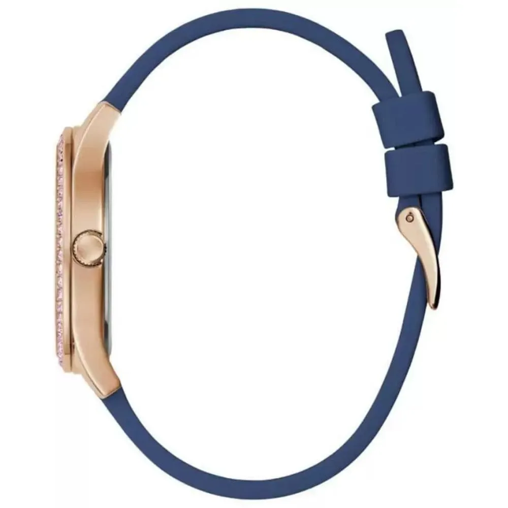 Jewelry Guess Watches Guess Analog Quartz Blue Silicone Strap Women Watch GW0530L3