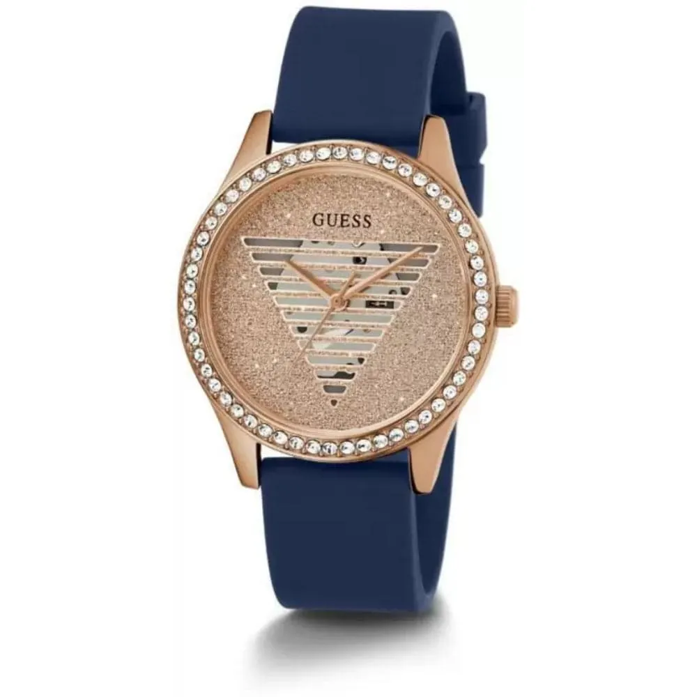 Jewelry Guess Watches Guess Analog Quartz Blue Silicone Strap Women Watch GW0530L3