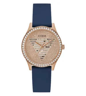 Jewelry Guess Watches Guess Analog Quartz Blue Silicone Strap Women Watch GW0530L3