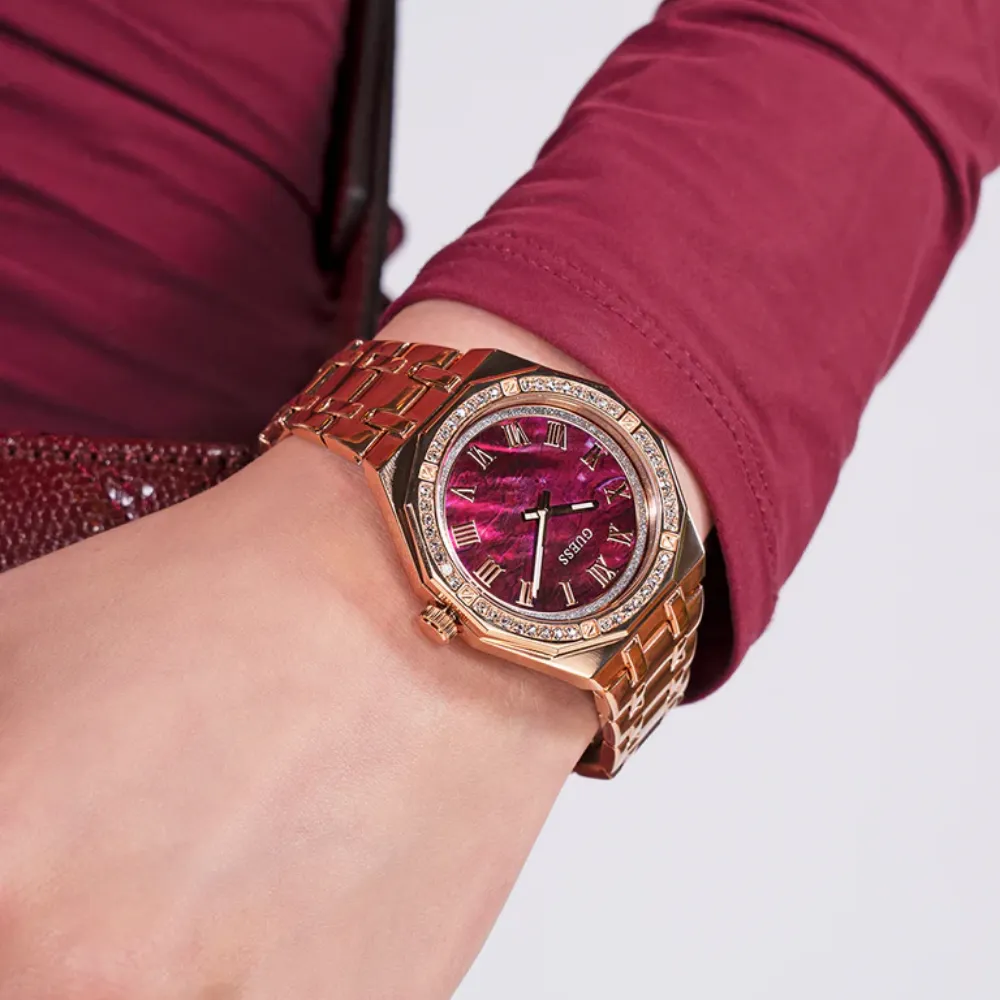 Jewelry Guess Watches Guess Analog Rose Gold Stainless Steel Strap Women Watch GW0770L3
