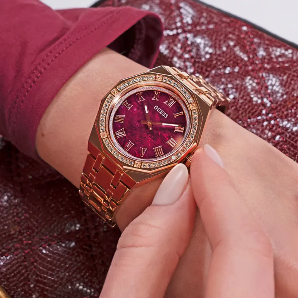 Jewelry Guess Watches Guess Analog Rose Gold Stainless Steel Strap Women Watch GW0770L3