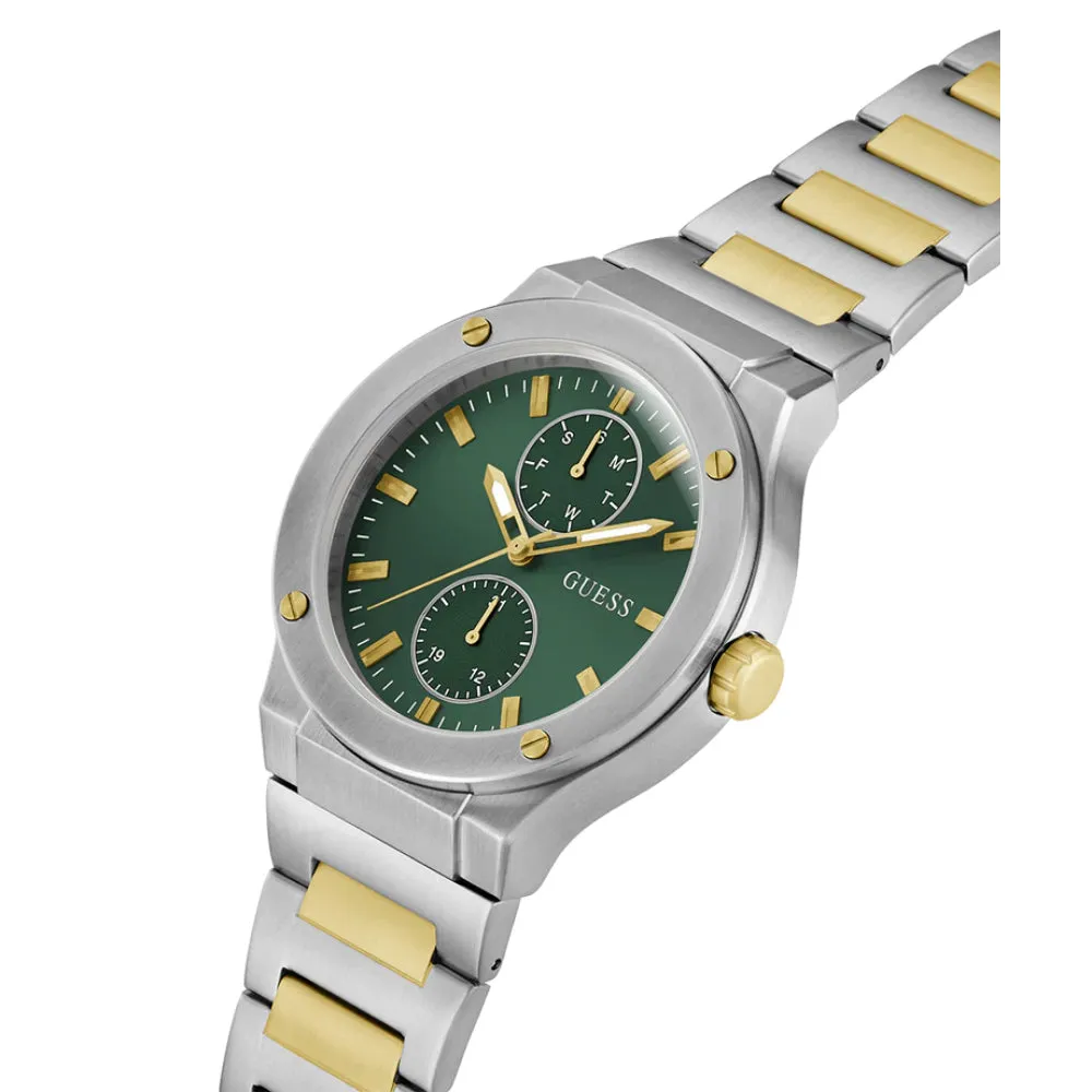 Jewelry Guess Watches Guess Analog Two-Tone Stainless Steel Strap Men Watch GW0795G1