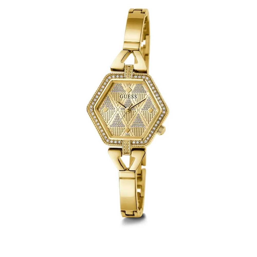 Jewelry Guess Watches Guess Audrey Glitz Analog Gold Tone Women's Watch GW0680L2
