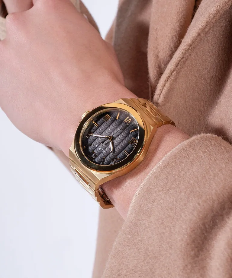 Jewelry Guess Watches Guess Black Dial Gold Tone Analog Watch GW0789G2