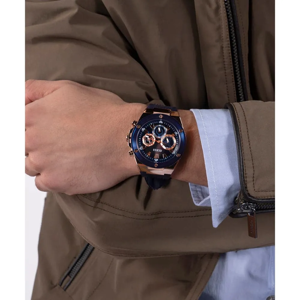 Jewelry Guess Watches Guess Chronograph Blue Dial & Silicone Strap Men Watch GW0425G3