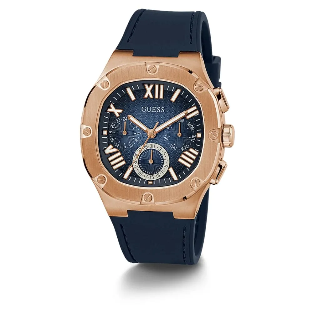 Jewelry Guess Watches Guess Chronograph Blue Dial Silicone Strap Men Watch GW0571G2