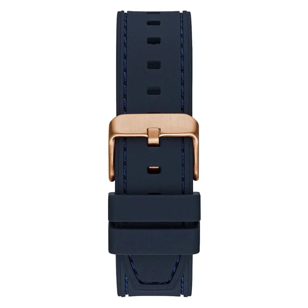 Jewelry Guess Watches Guess Chronograph Blue Dial Silicone Strap Men Watch GW0571G2