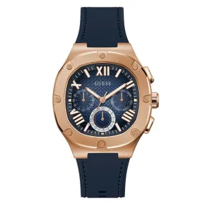 Jewelry Guess Watches Guess Chronograph Blue Dial Silicone Strap Men Watch GW0571G2