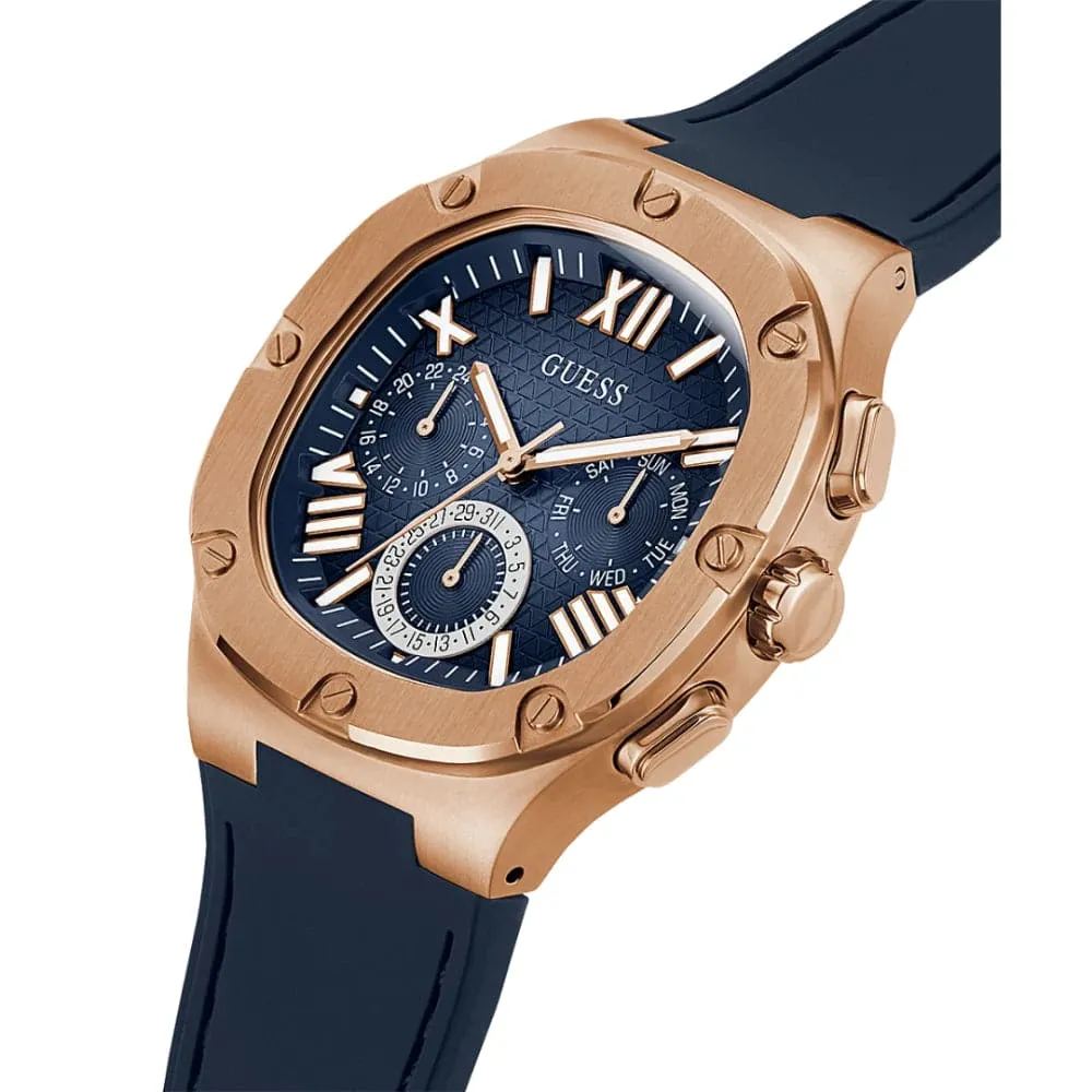 Jewelry Guess Watches Guess Chronograph Blue Dial Silicone Strap Men Watch GW0571G2