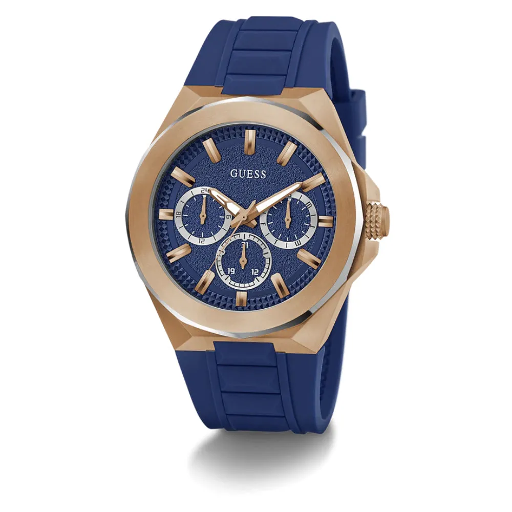 Jewelry Guess Watches Guess Chronograph Blue Silicone Strap Men Watch GW0799G2