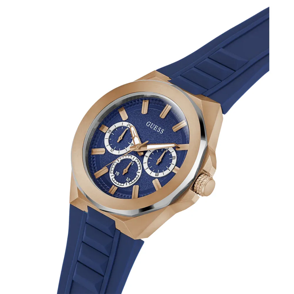 Jewelry Guess Watches Guess Chronograph Blue Silicone Strap Men Watch GW0799G2
