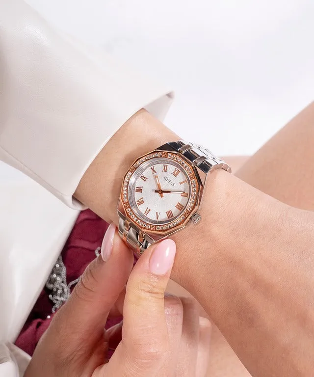 Jewelry Guess Watches Guess Desire Women White Dial Quartz Analog Watch GW0770L5