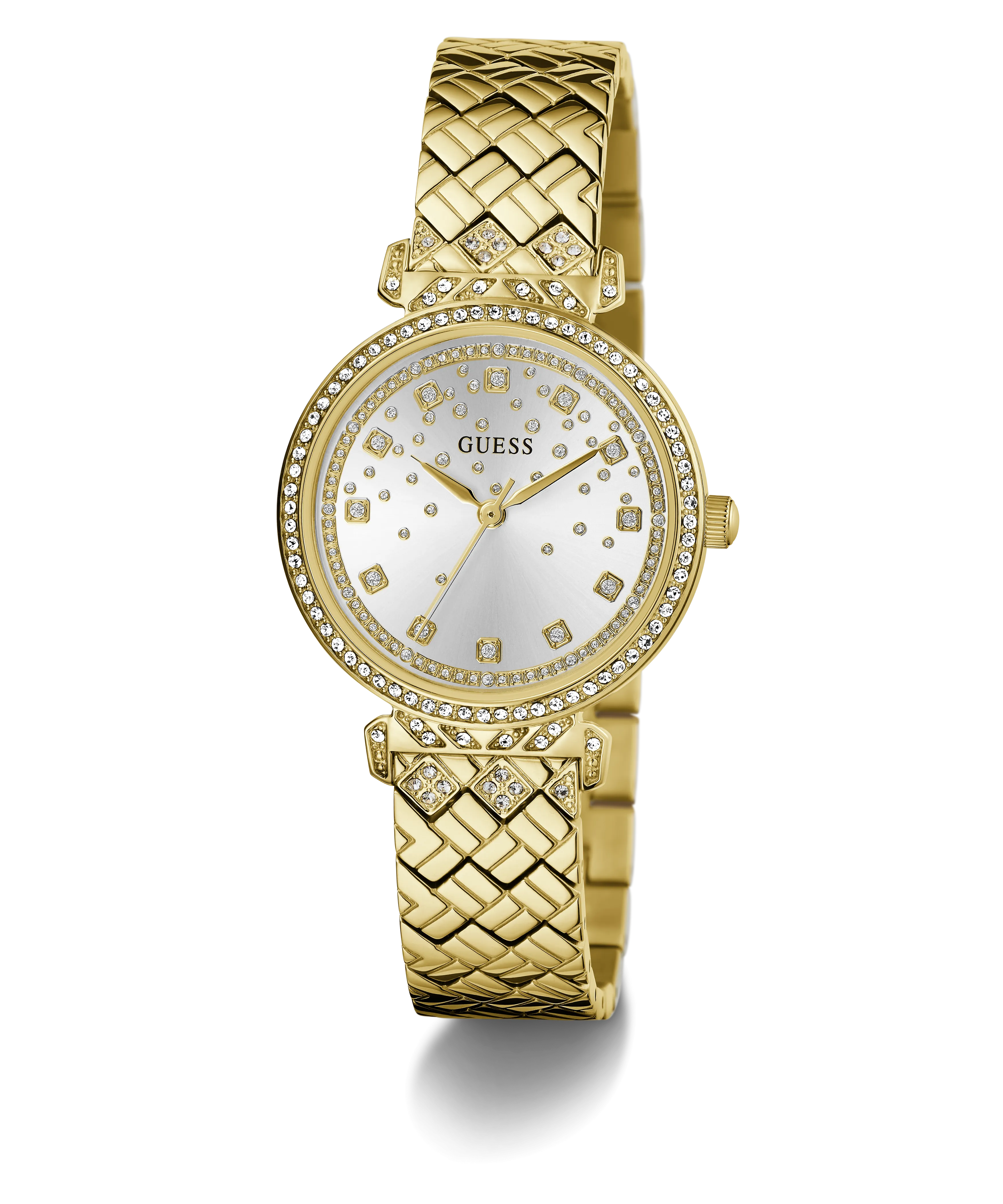 Jewelry Guess Watches GUESS GLITZ DIAL GOLD QUILTED BRACELET WATCH GW0763L2