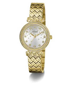 Jewelry Guess Watches GUESS GLITZ DIAL GOLD QUILTED BRACELET WATCH GW0763L2