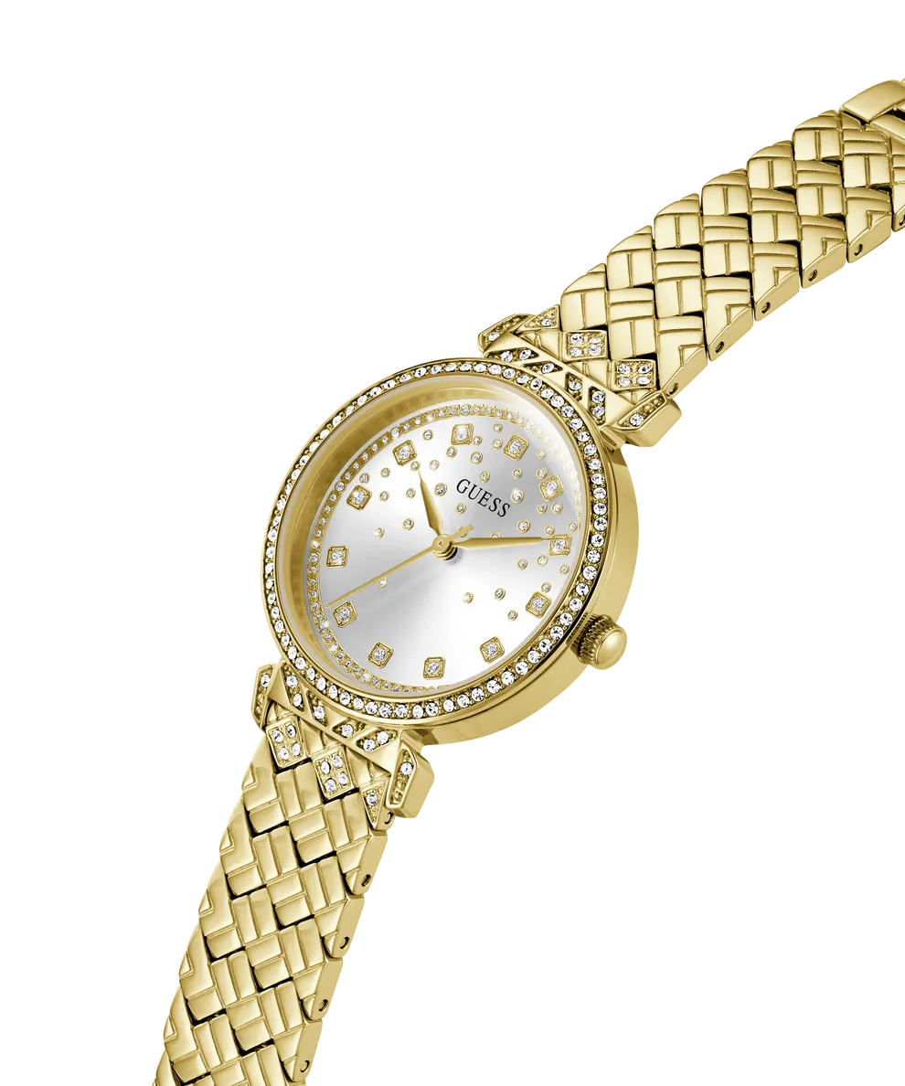 Jewelry Guess Watches GUESS GLITZ DIAL GOLD QUILTED BRACELET WATCH GW0763L2