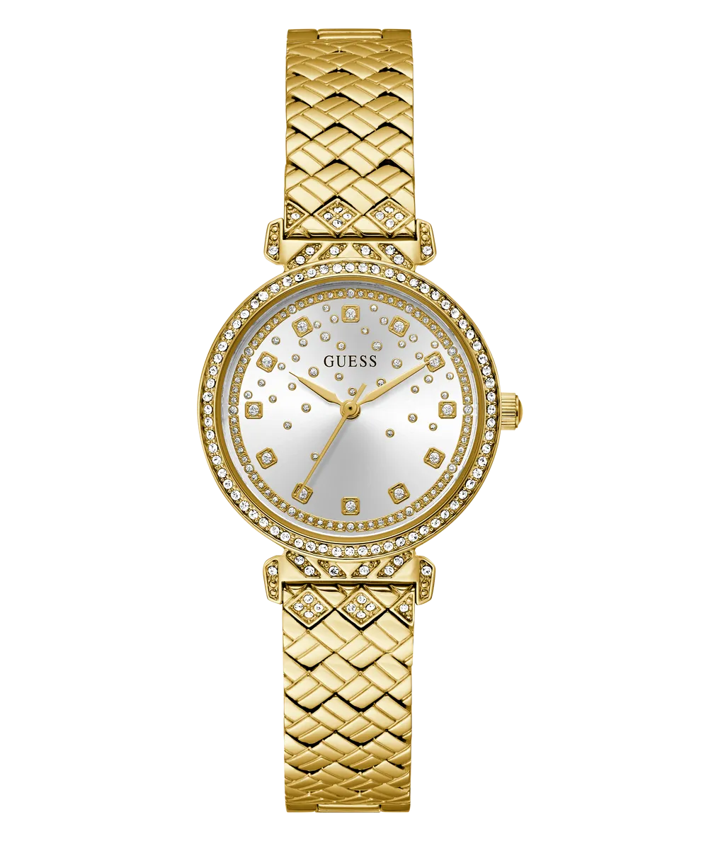 Jewelry Guess Watches GUESS GLITZ DIAL GOLD QUILTED BRACELET WATCH GW0763L2