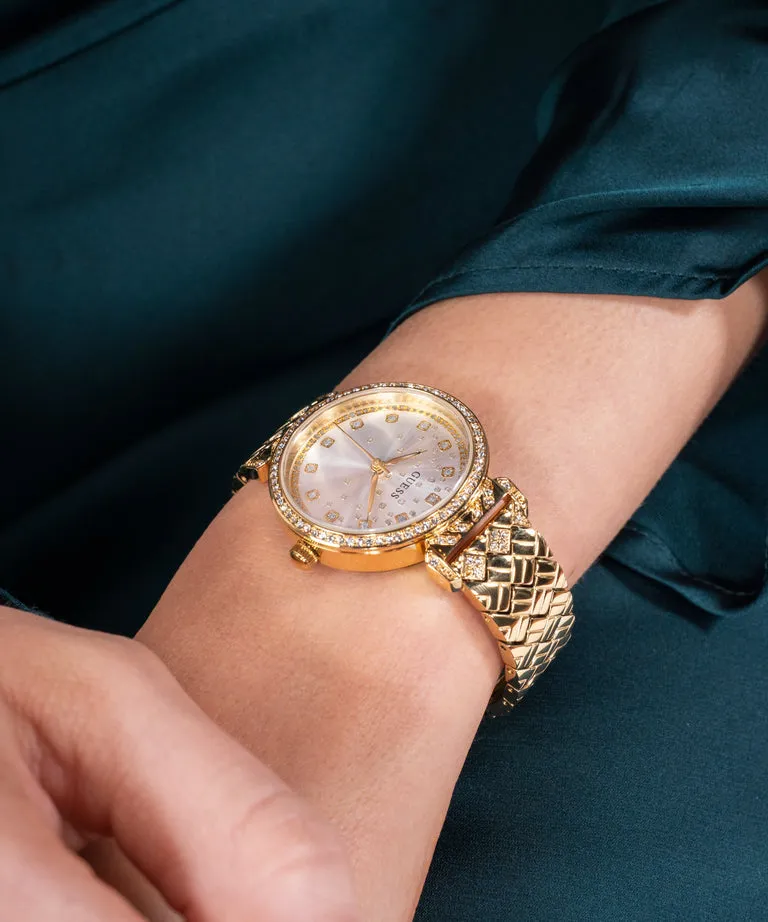 Jewelry Guess Watches GUESS GLITZ DIAL GOLD QUILTED BRACELET WATCH GW0763L2