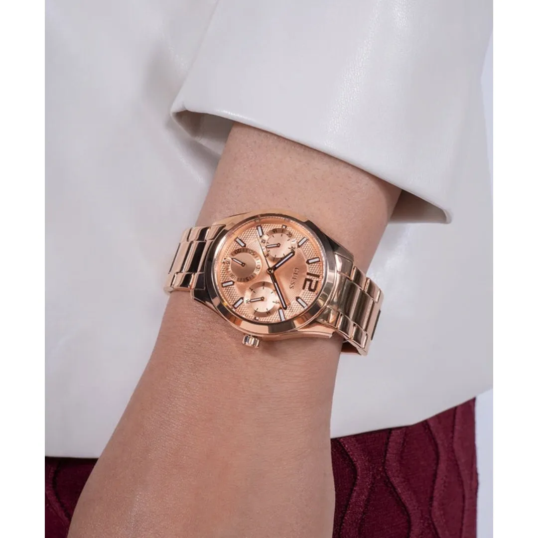 Jewelry Guess Watches GUESS Ladies Rose Gold Tone Multi-function Watch GW0760L3