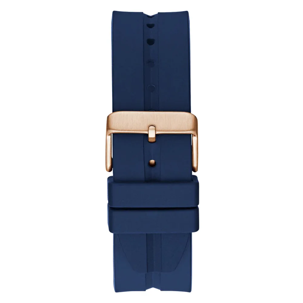Jewelry Guess Watches Guess Multifunction Blue Silicone Strap Men Watch GW0637G3