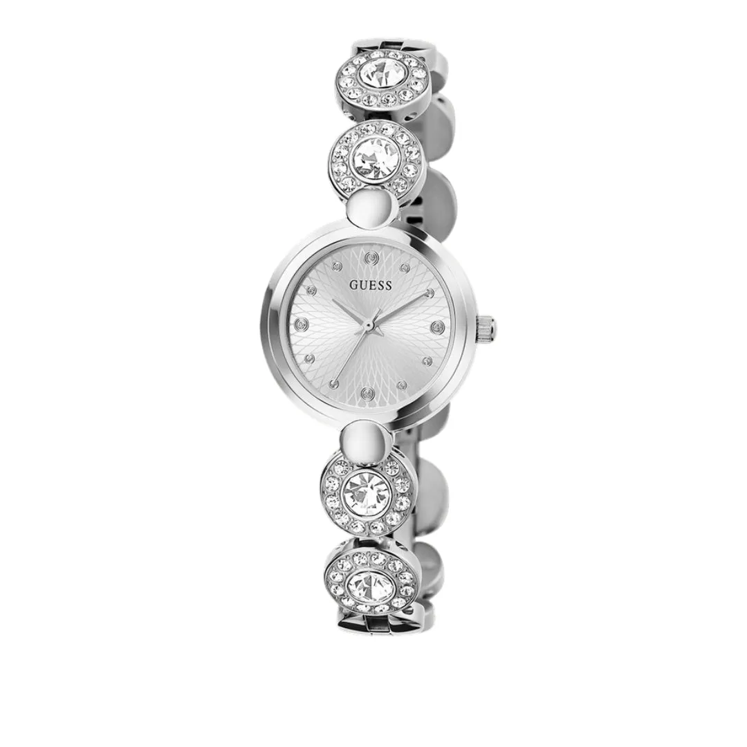 Jewelry Guess Watches GUESS SILVER CRYSTAL LINKS LADIES WATCH GW0757L1