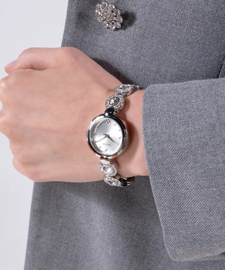 Jewelry Guess Watches GUESS SILVER CRYSTAL LINKS LADIES WATCH GW0757L1