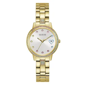 Jewelry Guess Watches Guess Silver Dial Gold Stainless Steel Strap Women Watch GW0657L2