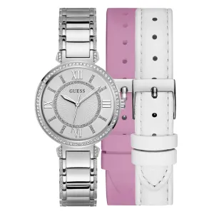 Jewelry Guess Watches Guess Silver Dial Stainless Steel Strap Women Watch GW0588L2
