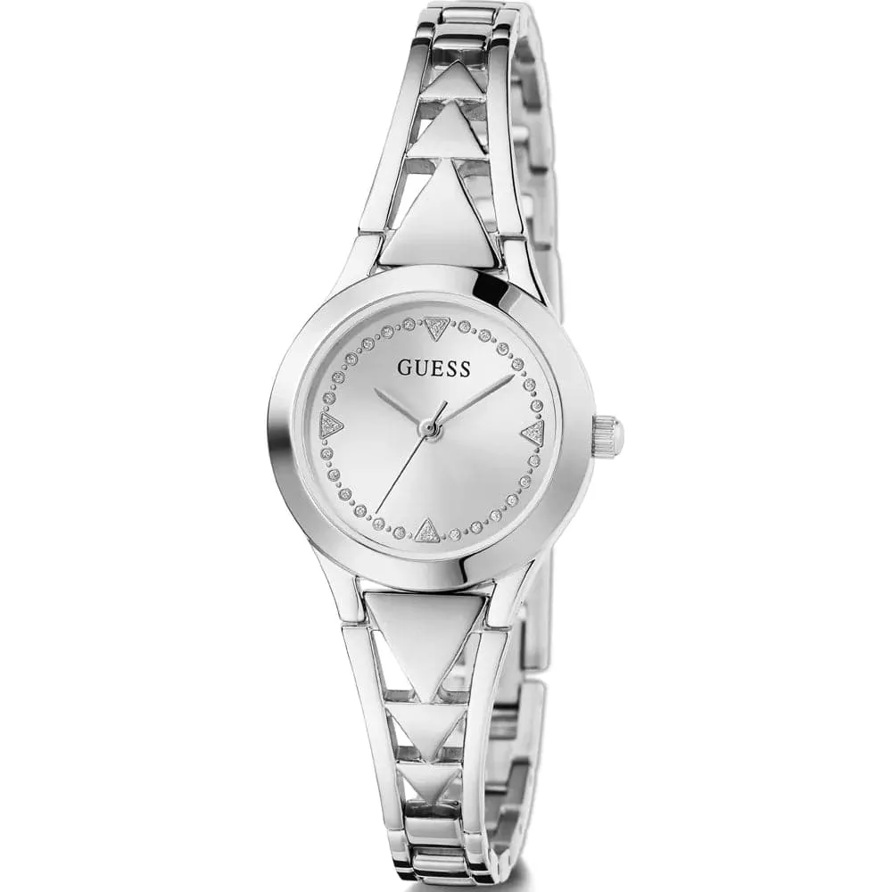 Jewelry Guess Watches Guess Silver Dial Stainless Steel Strap Women Watch GW0609L1
