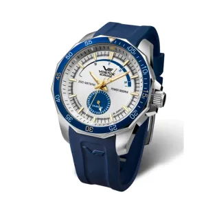 Jewelry Vostok Europe Watches Vostok Europe White Dial Blue Silicone Strap Men Watch NE57-225A562-BUS