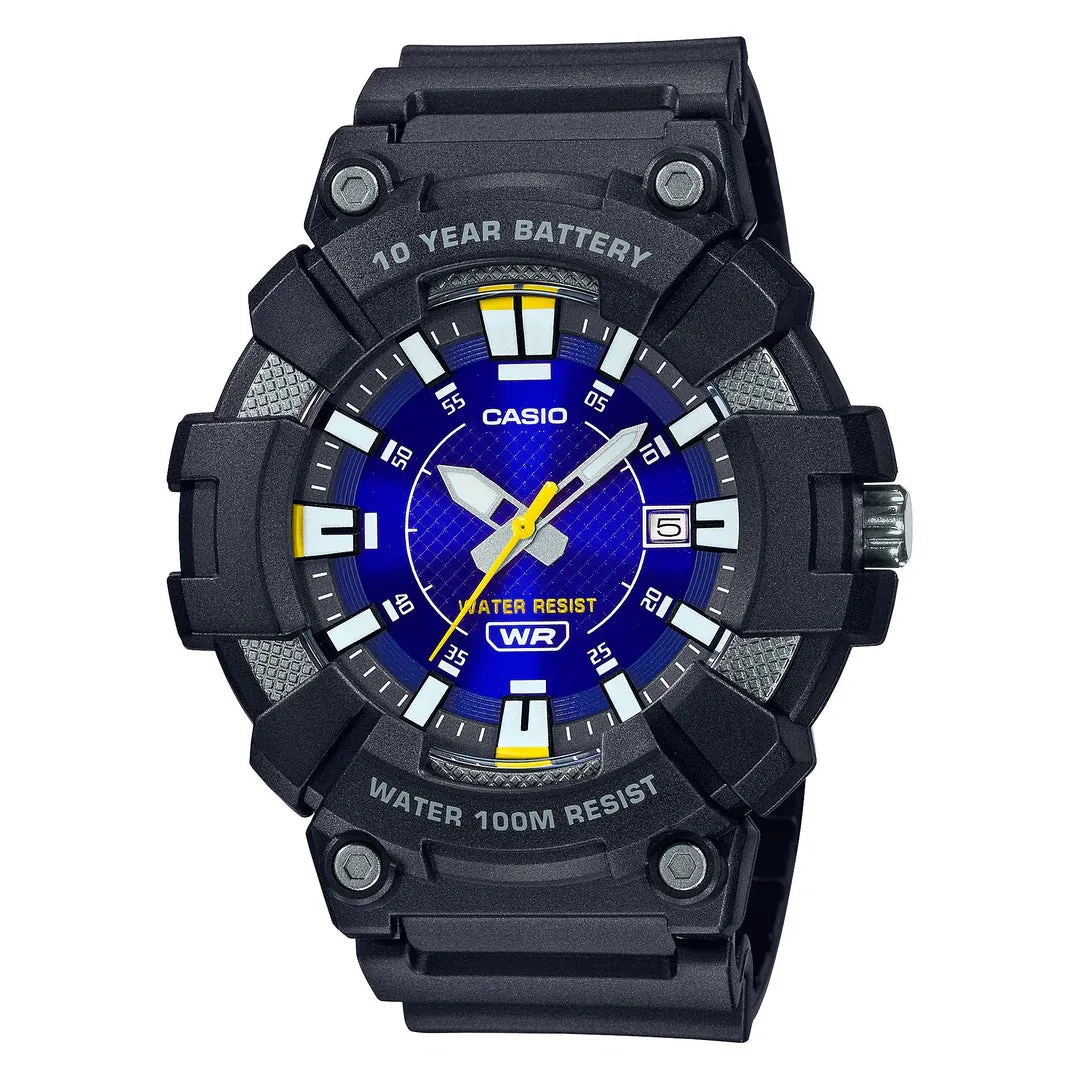 Jewelry_Casio_Watches Casio Duo Blue Face/Black Resin Band Watch