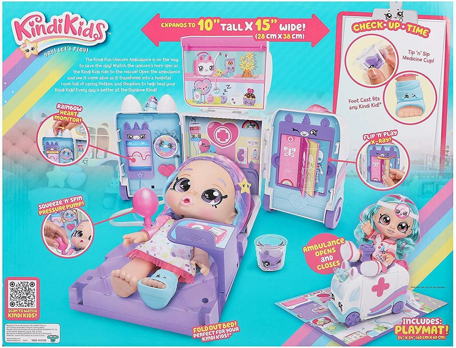 Kindi Kids Hospital Corner Unicorn Ambulance Playset