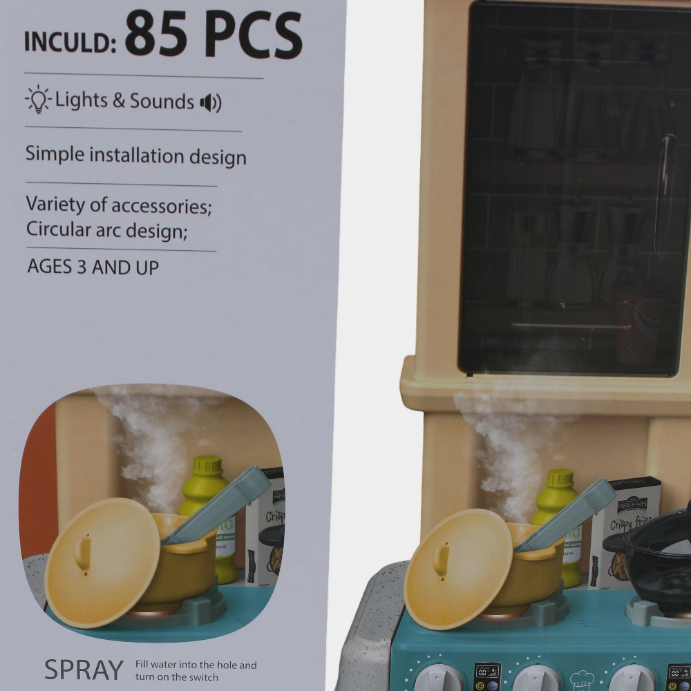 Kitchen Play Set with Light, Music, and Electric Water Faucet