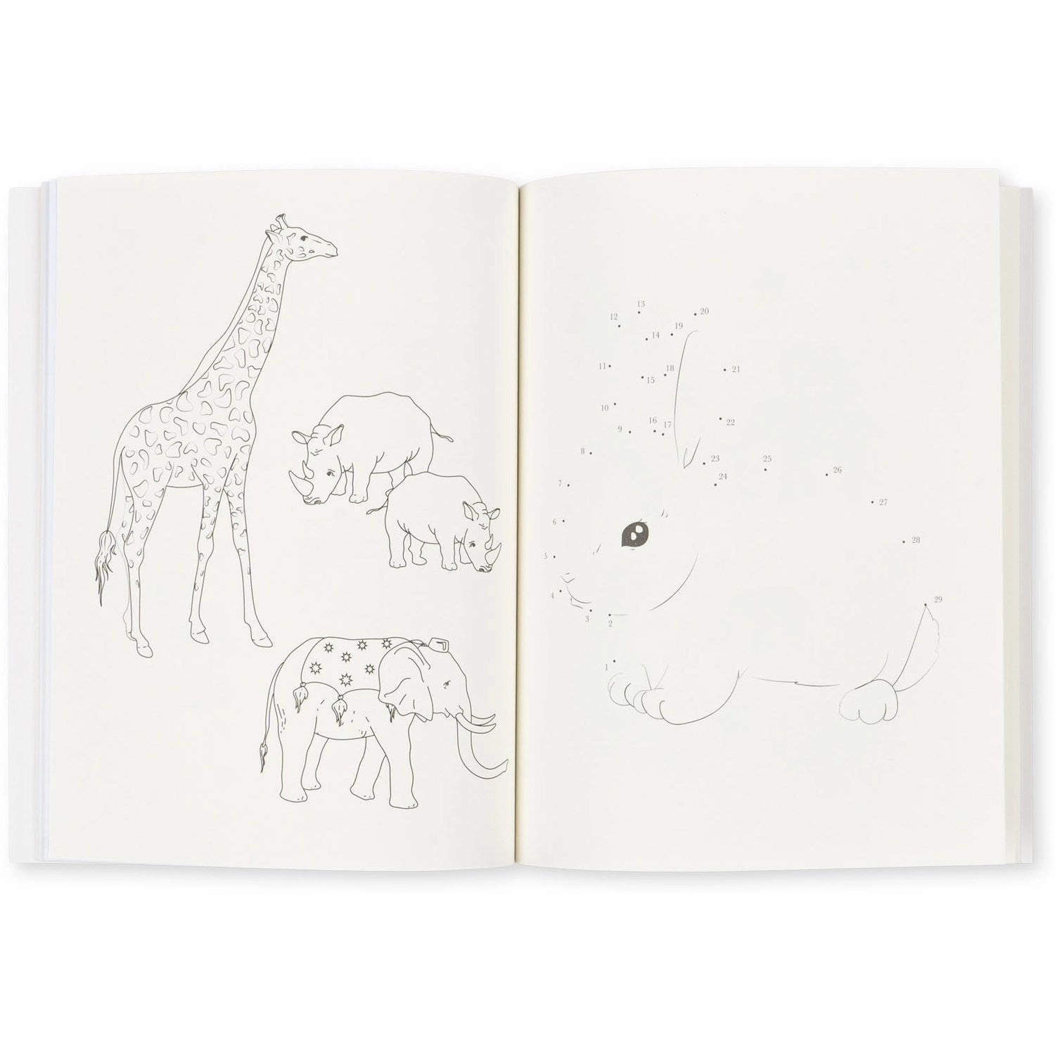 Konges Sljd Activity Book with Coloring Pencils Off White