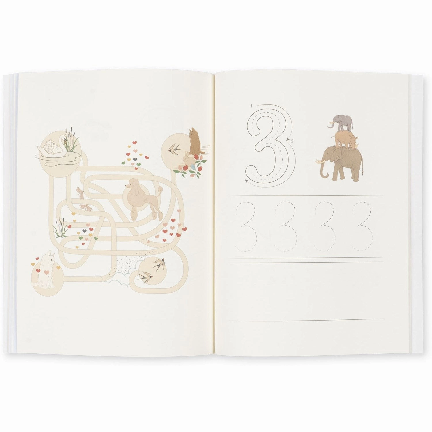 Konges Sljd Activity Book with Coloring Pencils Off White