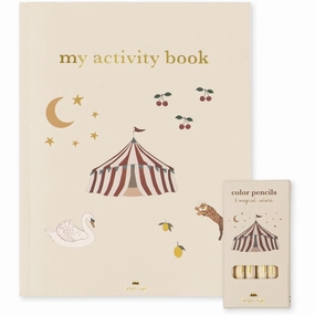 Konges Sljd Activity Book with Coloring Pencils Off White