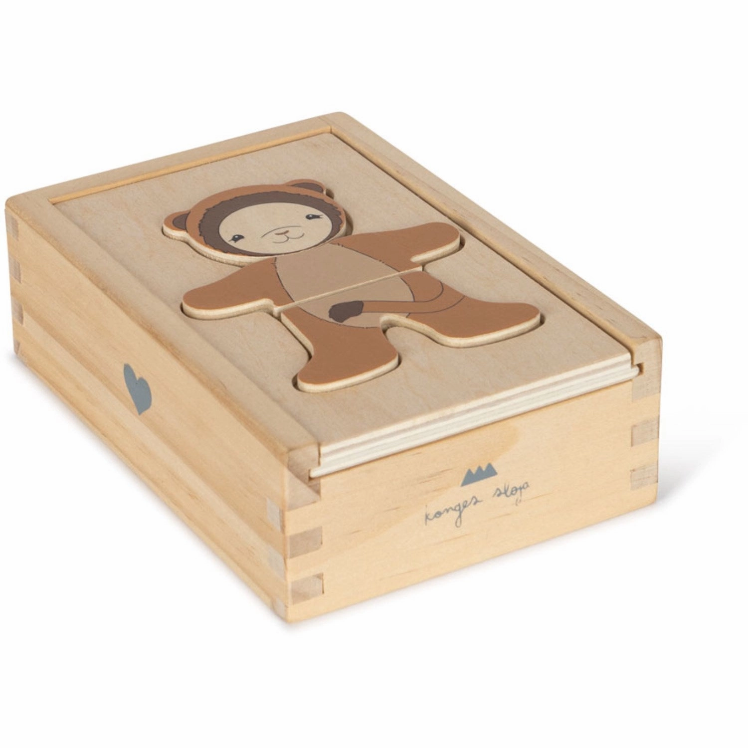 Konges Sljd Animals Wooden Teddy Dress Up Puzzle Fsc
