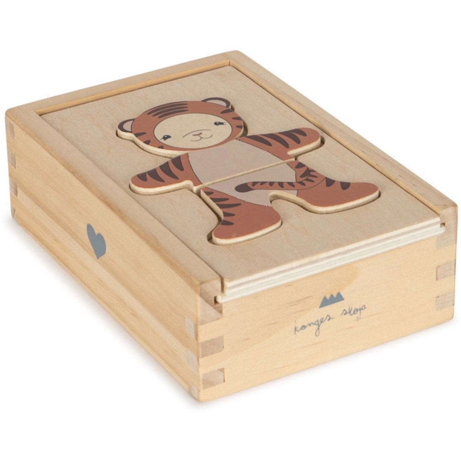 Konges Sljd Animals Wooden Teddy Dress Up Puzzle Fsc