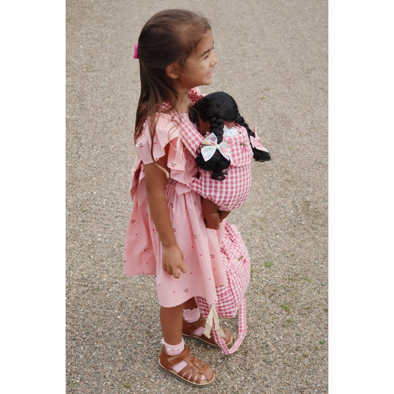 Konges Sljd Bubblegum Check Doll Carrier
