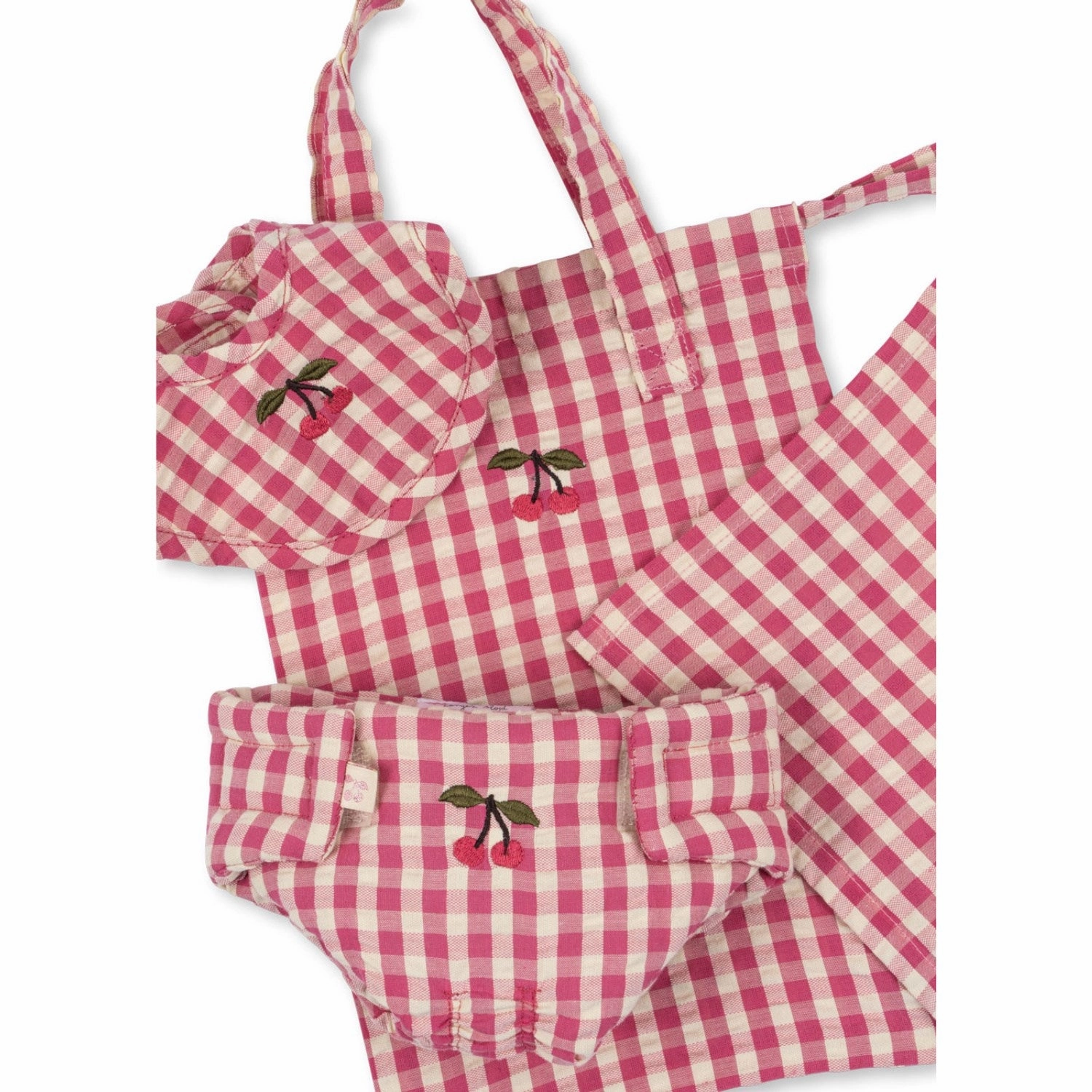 Konges Sljd Bubblegum Check Doll Nursery Set