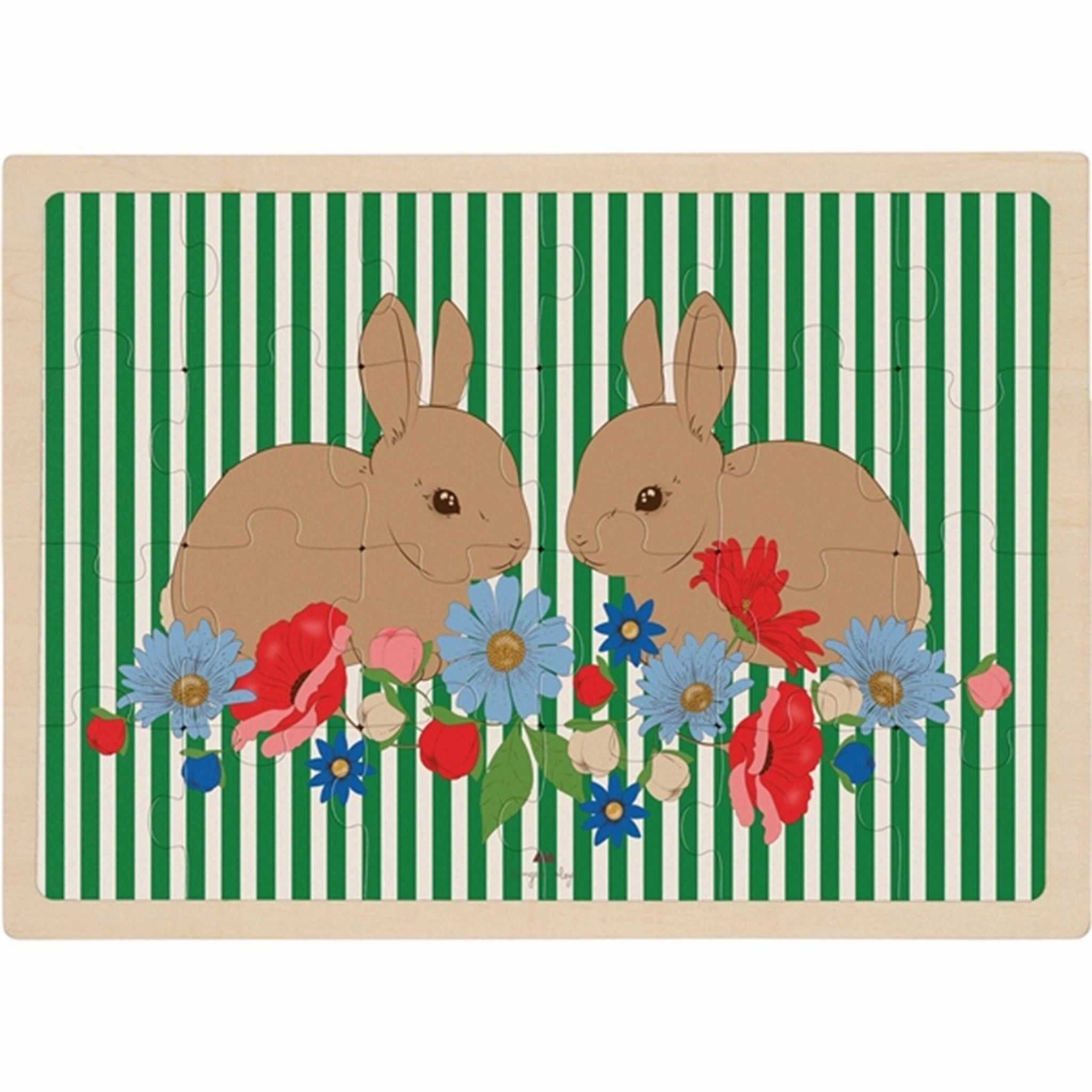 Konges Sljd Bunny Tokki Wooden Bunny Puzzle 24 pcs