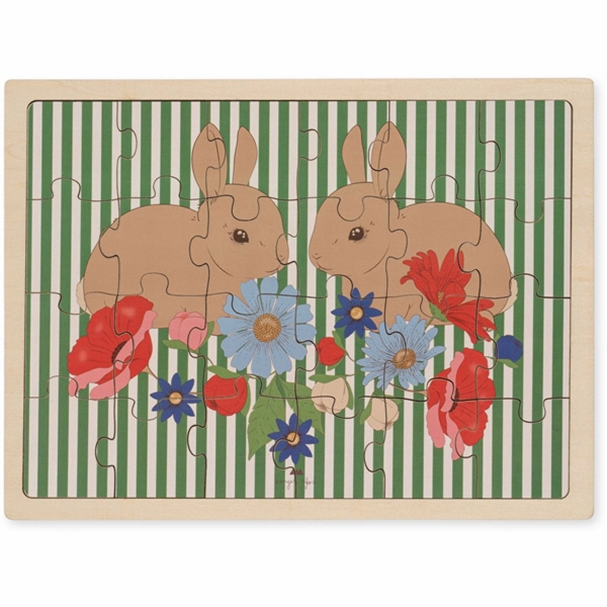 Konges Sljd Bunny Tokki Wooden Bunny Puzzle 24 pcs