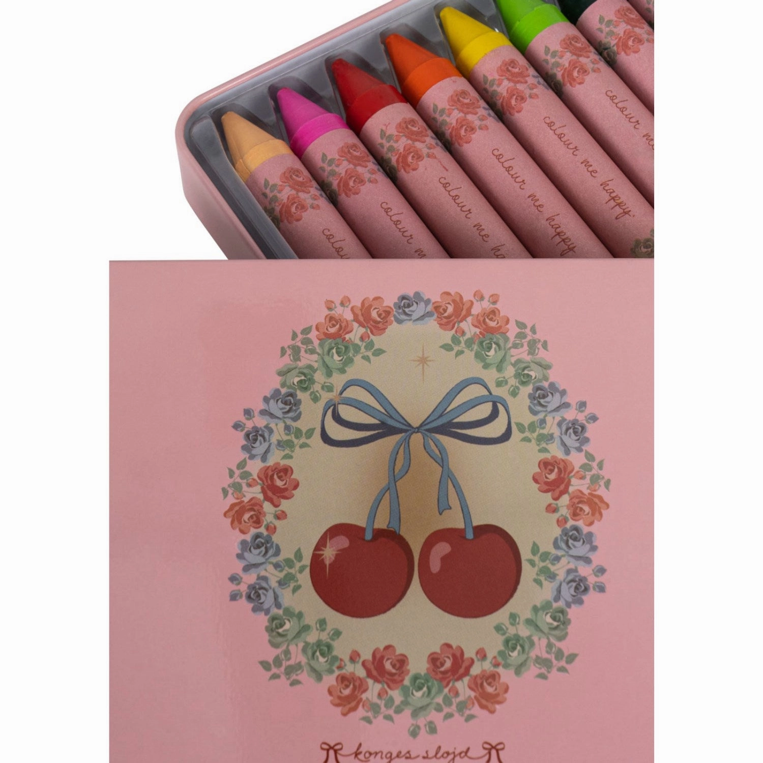 Konges Sljd Cherry Bow Crayons Bees Wax 10 Pcs