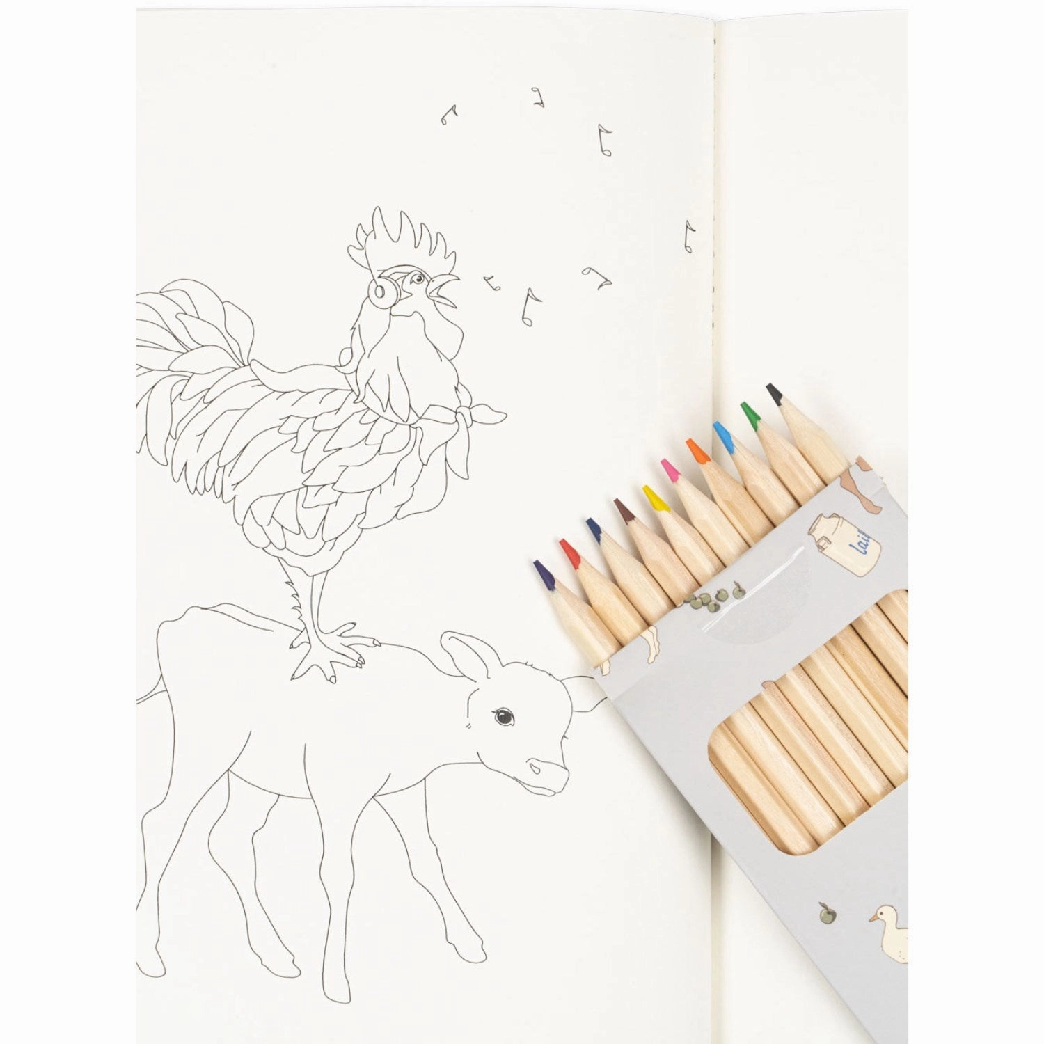Konges Sljd Farm Coloring Book And Crayons