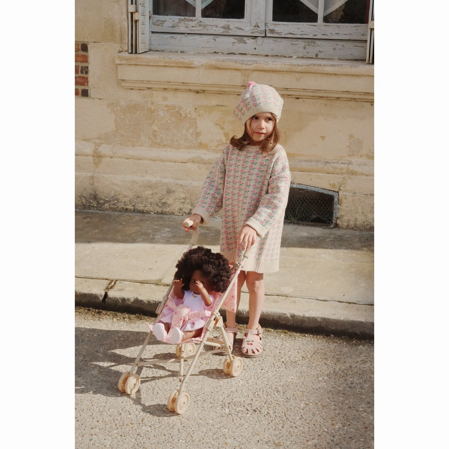 Konges Sljd Lacy Pink Doll Stroller