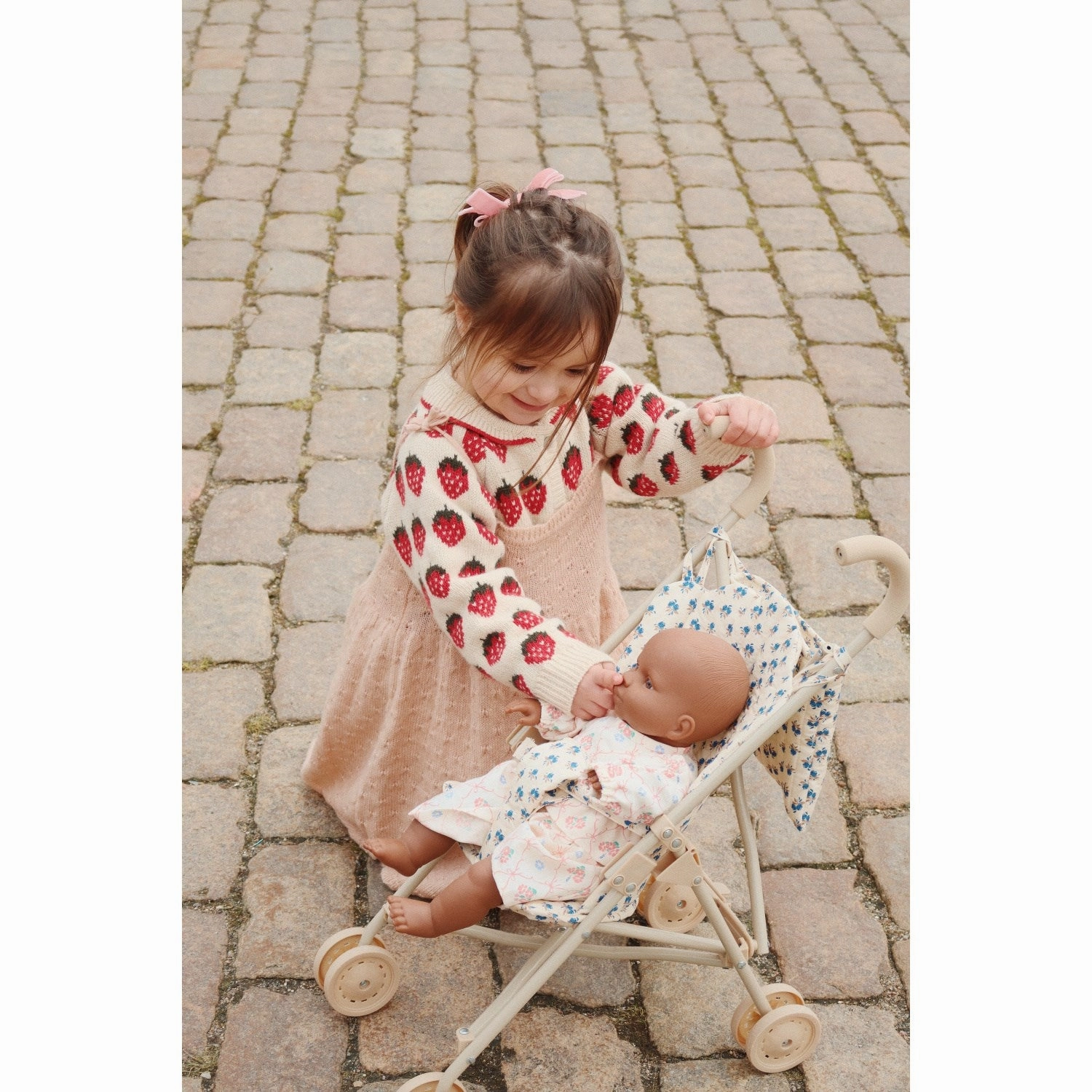 Konges Sljd Ma Grande Cerise Pink Glitter Doll Stroller